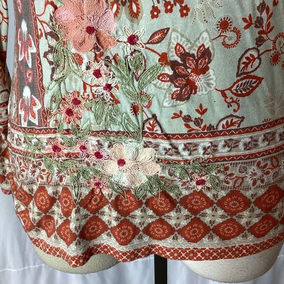 Sundance Embroidered Long Sleeve Top Women’s XS T-Shirt - Picture 5 of 7